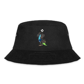 Comic Wolf plays football - Bucket Hat - black - Front - Lela (165cm)