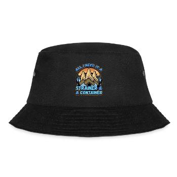 Fossil Tooth Collector Design for a Shark Fossil - Bucket Hat - Schwarz - Vorne - Lela (165cm)