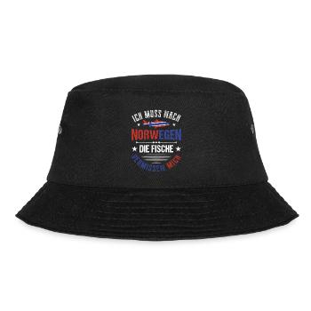 Angeln in Norwegen Angeltour Norwegen - Bucket Hat - Schwarz - Vorne - Lela (165cm)