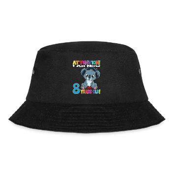 Koala Birthday I Am Now 8 Years Old - Bucket Hat - Schwarz - Vorne - Lela (165cm)