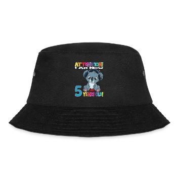 Koala Birthday I Am Now 5 Years Old - Bucket Hat - black - Front - Lela (165cm)