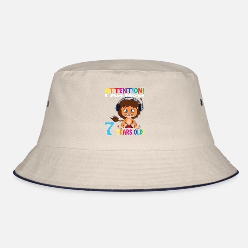 Dino Birthday I Am Now 7 Years Old Bucket Hat