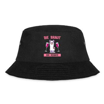 Braut Schaf Hochzeit Geschenk - Bucket Hat - Schwarz - Vorne - Lela (165cm)