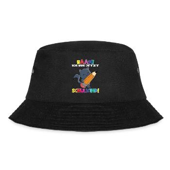 Bääm! Ich Bin Jetzt Schulkind Einschulung - Bucket Hat - Schwarz - Vorne - Lela (165cm)