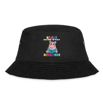 Bääm! Ich Bin Jetzt Schulkind Einschulung - Bucket Hat - Schwarz - Vorne - Lela (165cm)