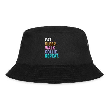 Eat Sleep Walk Collie Repeat - Bucket Hat - black - Front - Lela (165cm)