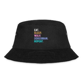 Eat Sleep Walk Doberman Repeat - Bucket Hat - black - Front - Lela (165cm)