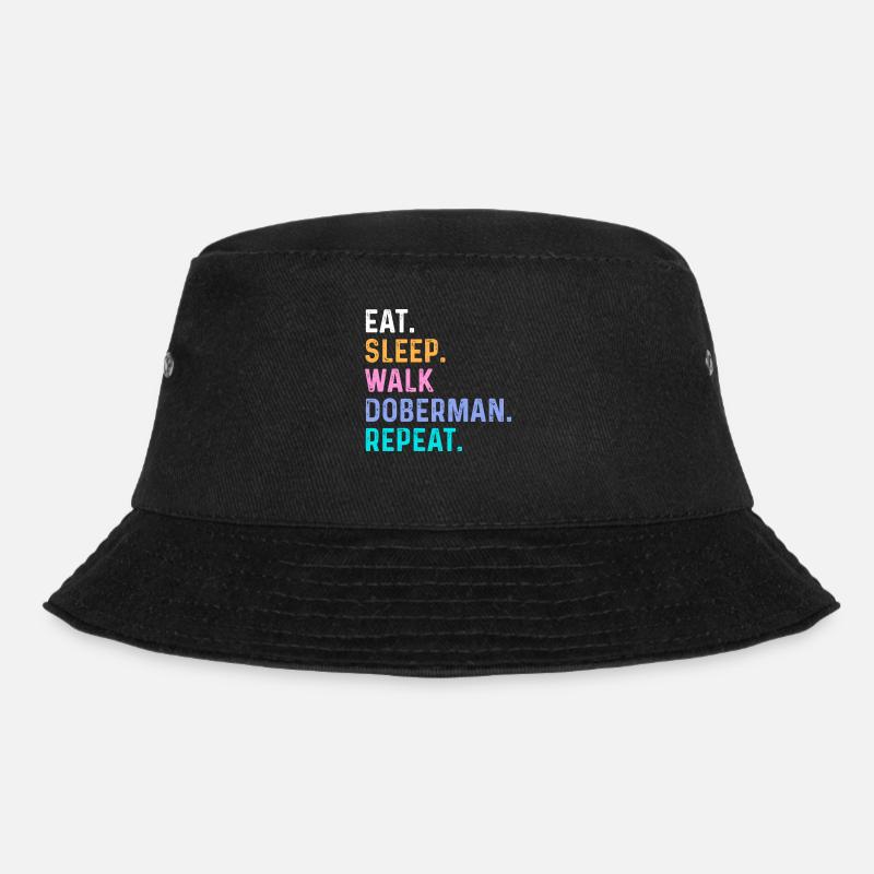 Eat Sleep Walk Dobermann Wiederholung - Bucket Hat - Schwarz