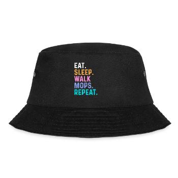 Eat Sleep Walk Mops Repeat - Bucket Hat - black - Front - Lela (165cm)