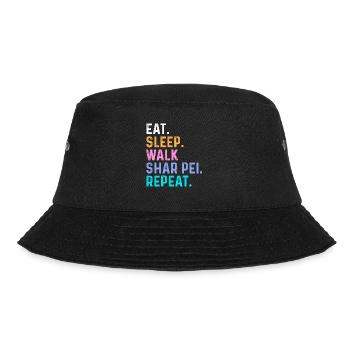 Eat Sleep Walk Shar Pei Repeat - Bucket Hat - black - Front - Lela (165cm)