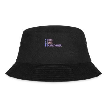 Mutter. Ehefrau. Marathonläuferin. - Frauen - Bucket Hat - Schwarz - Vorne - Lela (165cm)