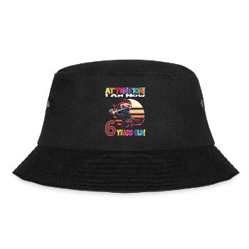Ninja Boy Birthday I Am Now 6 Years Old - Bucket Hat - Schwarz - Vorne - Lela (165cm)