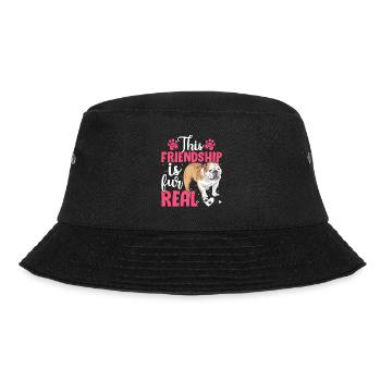 Amerikanische Bulldogge Freundschaft Ist Fell - Bucket Hat - Schwarz - Vorne - Lela (165cm)