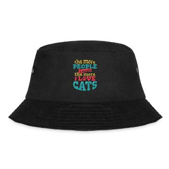 The More People I Meet The More I Love Cats Funny - Bucket Hat - black - Front - Lela (165cm)
