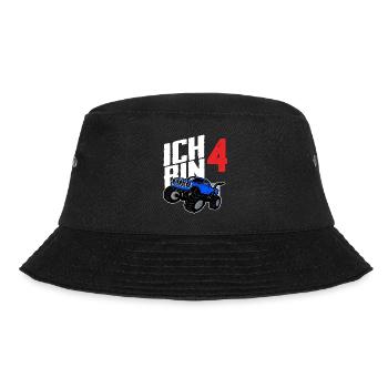 Monstertruck 4. Geburtstag Jungs Geschenk - Bucket Hat - Schwarz - Vorne - Lela (165cm)