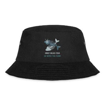 Only Dead Fish Go With The Flow. Be Different - Bucket Hat - black - Front - Lela (165cm)