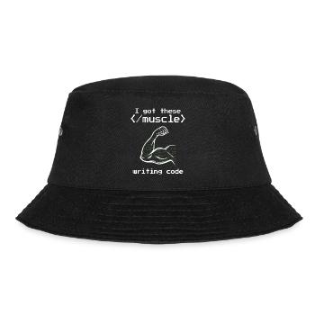 I got these muscle writing code programmer coder - Bucket Hat - black - Front - Lela (165cm)