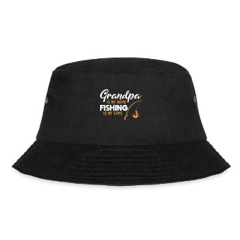 Grandpa is My Name Fishing is My Game - Bucket Hat - Schwarz - Vorne - Lela (165cm)
