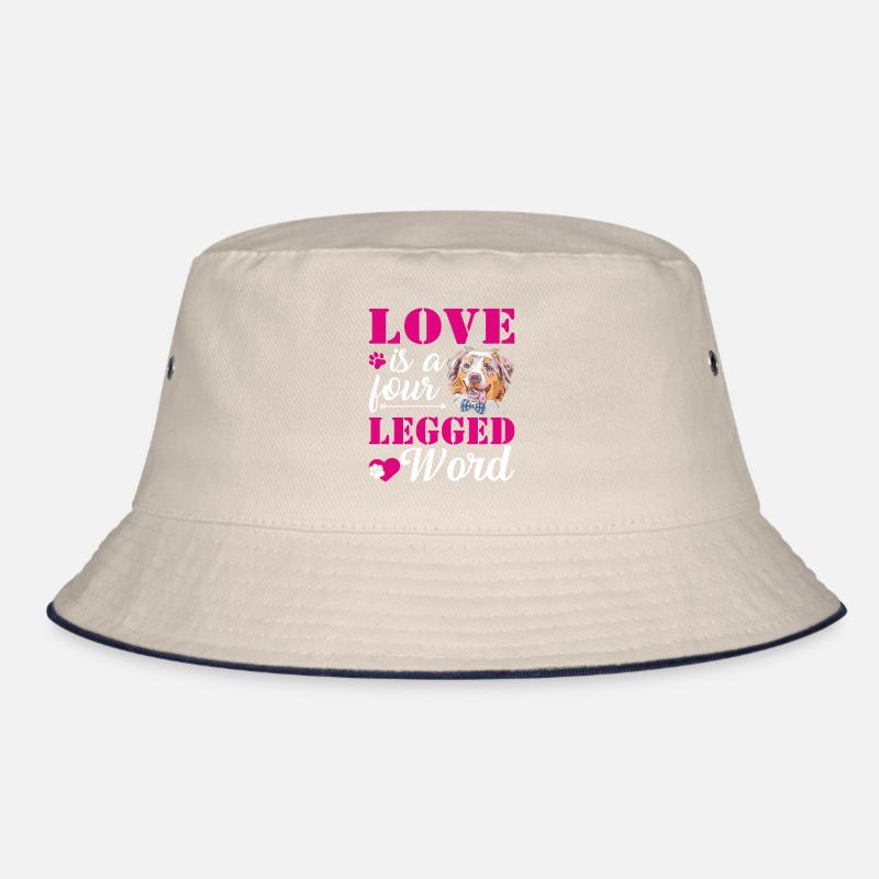 Australian Shepherd Love Four-legged Word Bucket Hat