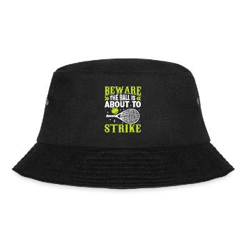 Ball Over To Beat Tennis Fun Sports Player - Bucket Hat - black - Front - Lela (165cm)