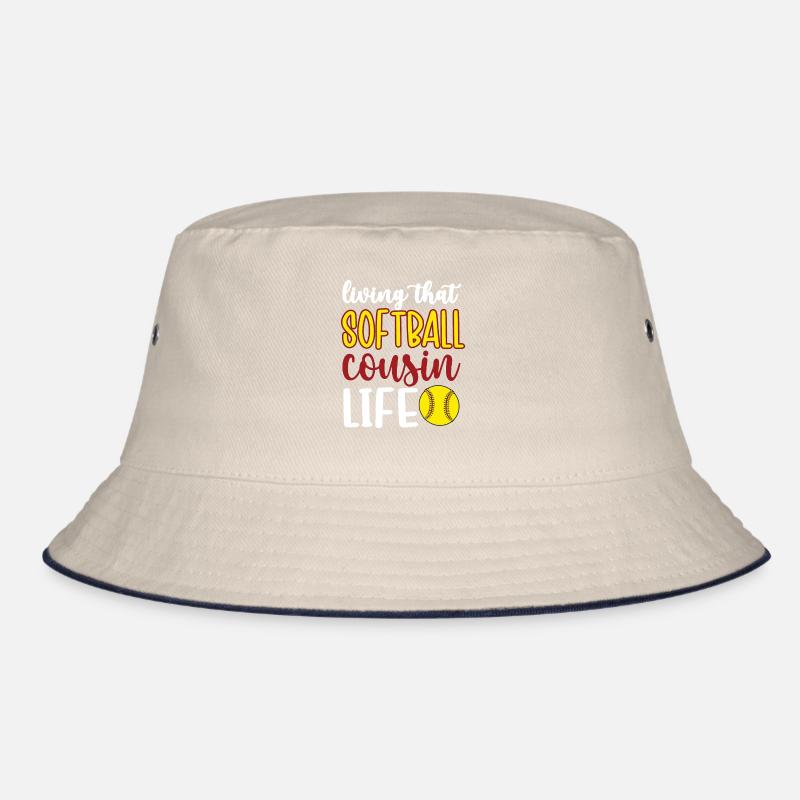 Proud Softball Cousin Softball Player Cousin Bucket Hat