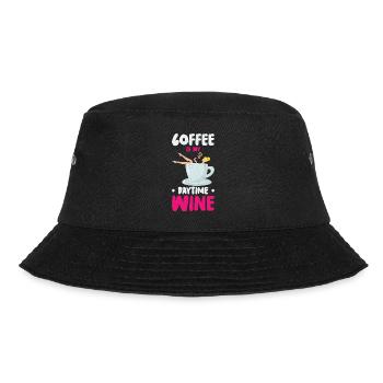 Coffee Caffeine Wine Drinking Coffee Addict - Bucket Hat - black - Front - Lela (165cm)
