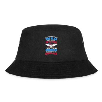 Stand for the Flag Kneel for the Cross American - Bucket Hat - Schwarz - Vorne - Lela (165cm)