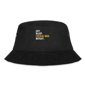 Eat. Sleep. Chicken Nugs. Repeat. Funny Chicken Nu - Bucket Hat - black - Front - Lela (165cm)