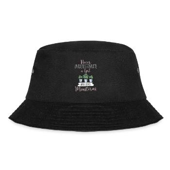 Never Underestimate A Girl Who Loves Monstera Mons - Bucket Hat - Schwarz - Vorne - Lela (165cm)