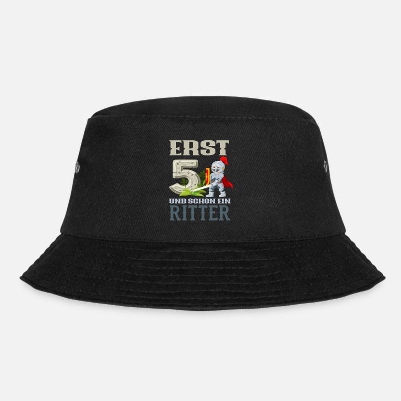 Ritter 5. Geburtstag Jungs Geschenk - Bucket Hat - Schwarz