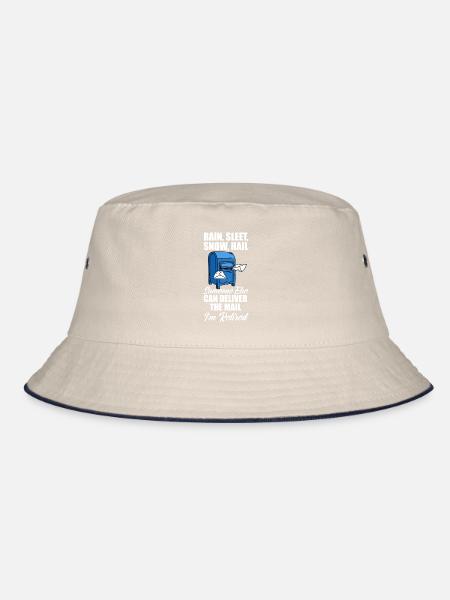 Funny Letter Deliverer Post Post Gifts - Bucket Hat - ecru/navy - Front
