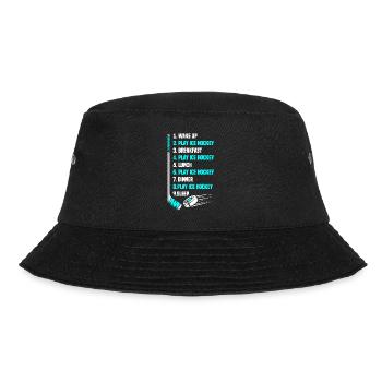 Lustiges Eishockey Hockey Geschenk Geschenkidee - Bucket Hat - Schwarz - Vorne - Lela (165cm)