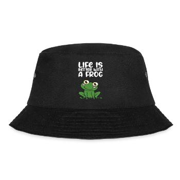 Life is better with a frog - Bucket Hat - black - Front - Lela (165cm)