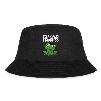 Mein Frosch Ruft Und Ich Muss Gehen - Bucket Hat - Schwarz - Vorne - Lela (165cm)