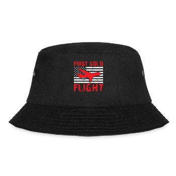 Aircraft Airplane Pilot Captain - First Solo Fligh - Bucket Hat - black - Front - Lela (165cm)