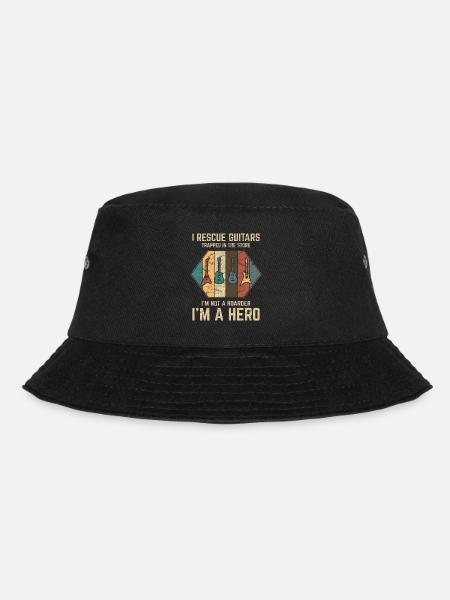 I Rescue Guitars Trapped In The Store Funny Guitar - Bucket Hat - black