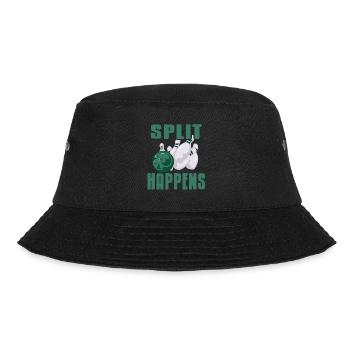 Split Happens Awesome Bowling Designs T-Shirt - Bucket Hat - Schwarz - Vorne - Lela (165cm)