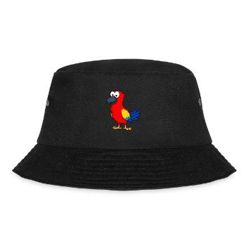Papagai Comic Tier - Bucket Hat - Schwarz - Vorne - Lela (165cm)
