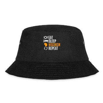 Essen Sie Schlaf wisconsin wiederholungs geschenk - Bucket Hat - Schwarz - Vorne - Lela (165cm)