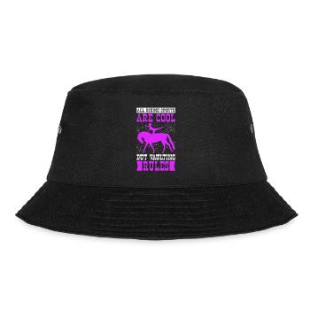 Voltigieren Voltigierer Pferdesport Geschenk - Bucket Hat - Schwarz - Vorne - Lela (165cm)