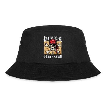 Tauchen Pirat Diver of the caribbean Karibik Karte - Bucket Hat - Schwarz - Vorne - Lela (165cm)