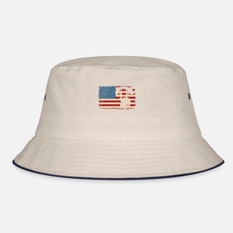 Vintage Powerd Paraglider US Patriotic Paramotor Bucket Hat