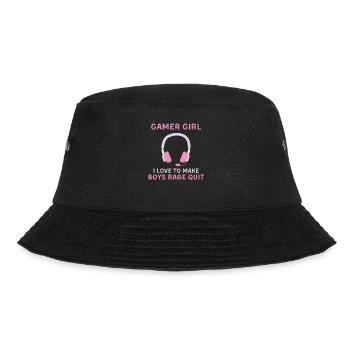 Gamer Girl Funny Quote Gaming Girls Teens - Bucket Hat - Schwarz - Vorne - Lela (165cm)
