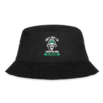 Call Center Telephonist Telephone Service Telephone Laboratory - Bucket Hat - black - Front - Lela (165cm)