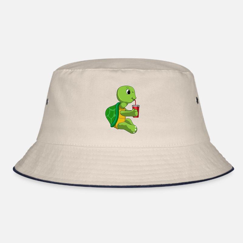 Schildkröte mit Trinkbecher mit Strohhalm Bucket Hat