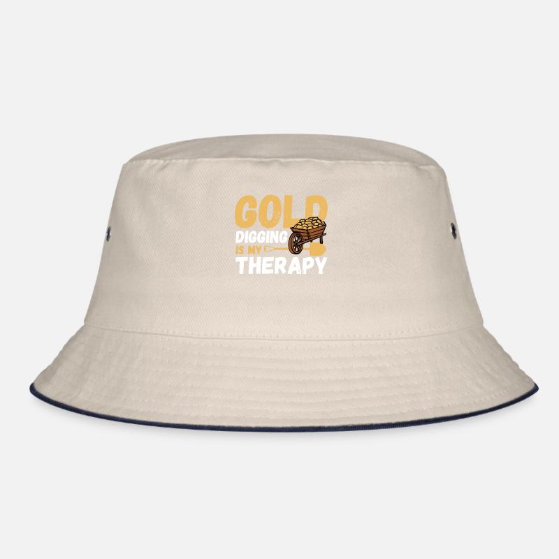 Gold Digging Is My Therapy Gold Panning Gold Bucket Hat