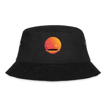Large motorboat sunset shirt - Bucket Hat - black - Front - Lela (165cm)