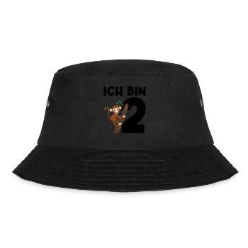 2.Geburtstag Affe 2 Jahre alt Geschenk - Bucket Hat - Schwarz - Vorne - Lela (165cm)