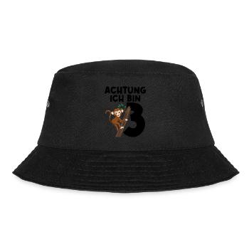 3.Geburtstag Affe 3 Jahre alt Geschenk - Bucket Hat - Schwarz - Vorne - Lela (165cm)