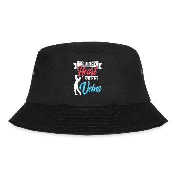 Fire In My Heart Par In My Veins Cool Golfing - Bucket Hat - black - Front - Lela (165cm)